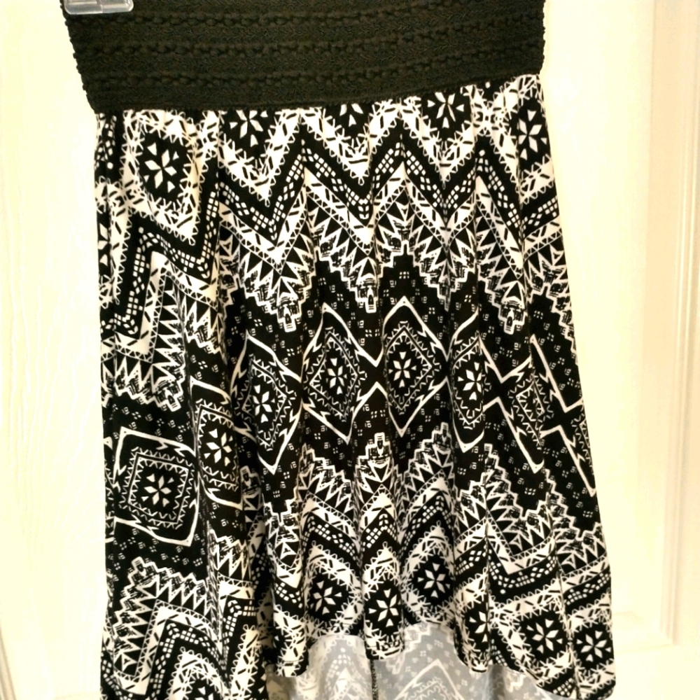Black and White Hi-Lo Skirt